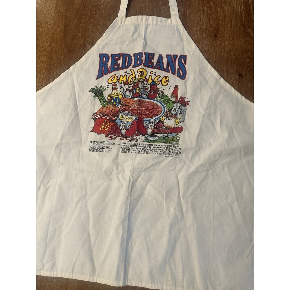 Vtg New Orleans Apron Red Beans & Rice Recipe 90'S Southern Cooking Rare Promo